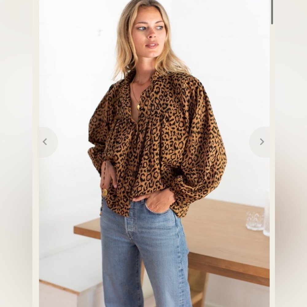 Emerson Fry Emmaline Blouse in vintage leopard